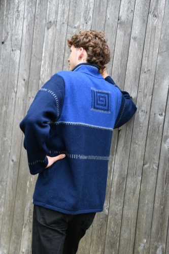 T-665 FF Herre uld cardigan med nordisk pattern